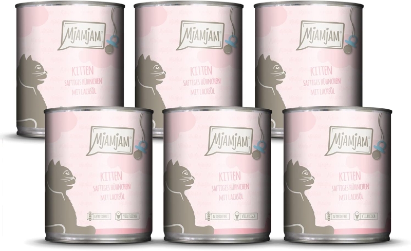 comida húmeda para gatos - Comida húmeda para gatos MjAMjAM mini pollo con aceite de salmón, sin cereales