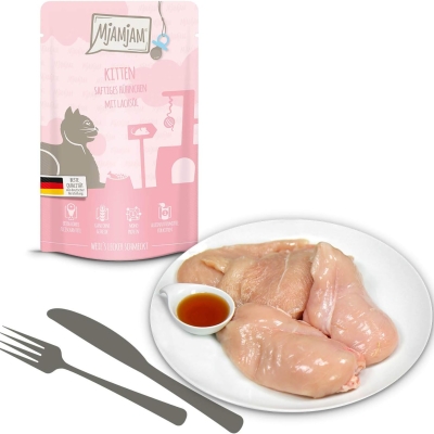 Comida húmeda premium para gatos MjAMjAM pollo y salmón sin cereales - vista 3