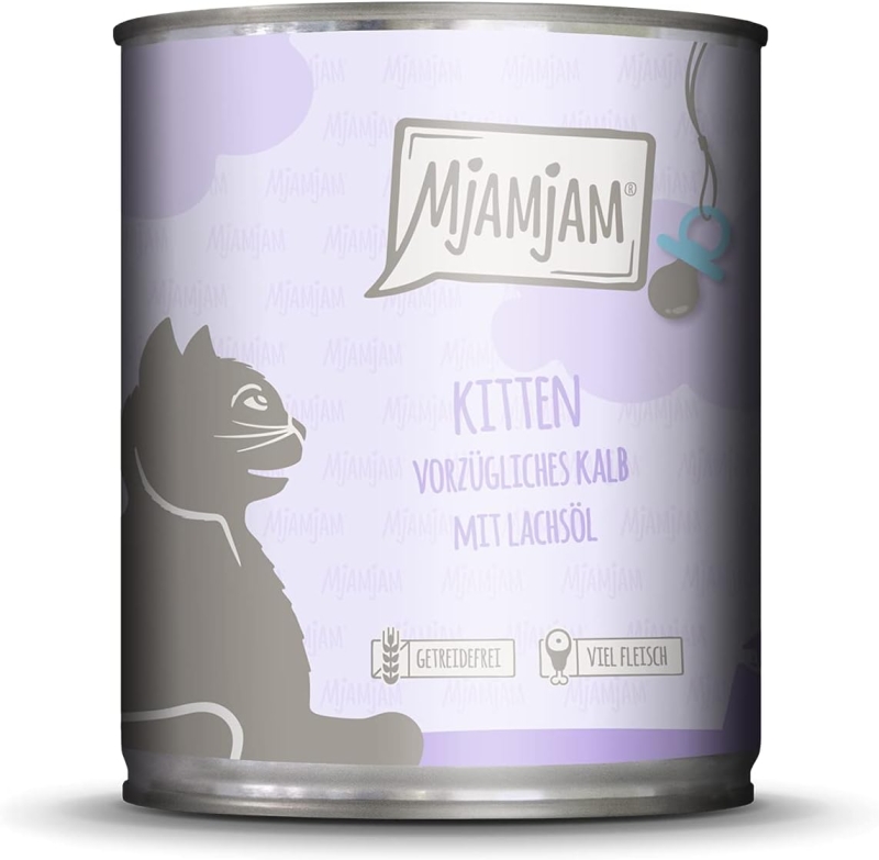 Comida húmeda premium para gatos MjAMjAM ternero y salmón, sin cereales - característica 4
