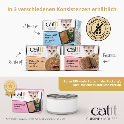 Mousse para gatos Catit Cuisine con pescado de mar 90g - vista 7
