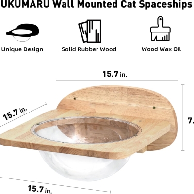 Pared de escalada para gatos Fukumaru con cápsula transparente y pedales