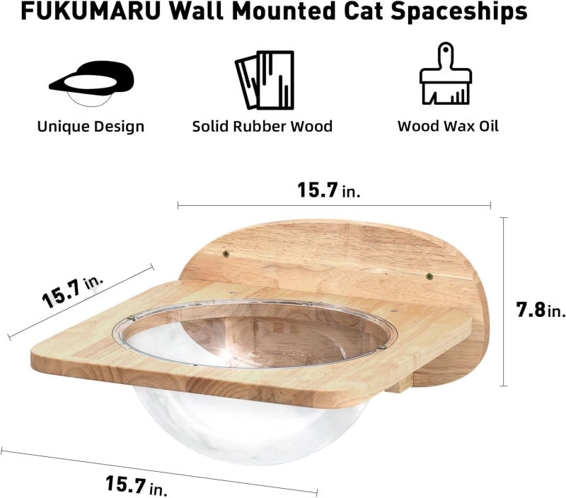 Pared de escalada para gatos Fukumaru con cápsula transparente y pedales