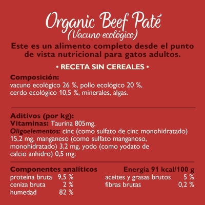 Pienso húmedo orgánico para gatos Lily's Kitchen de vacuno (19 x 85 g) - vista 3