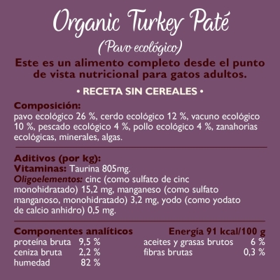 Pienso húmedo para gatos Lily's Kitchen orgánico con pavo (19 x 85 g) - vista 3